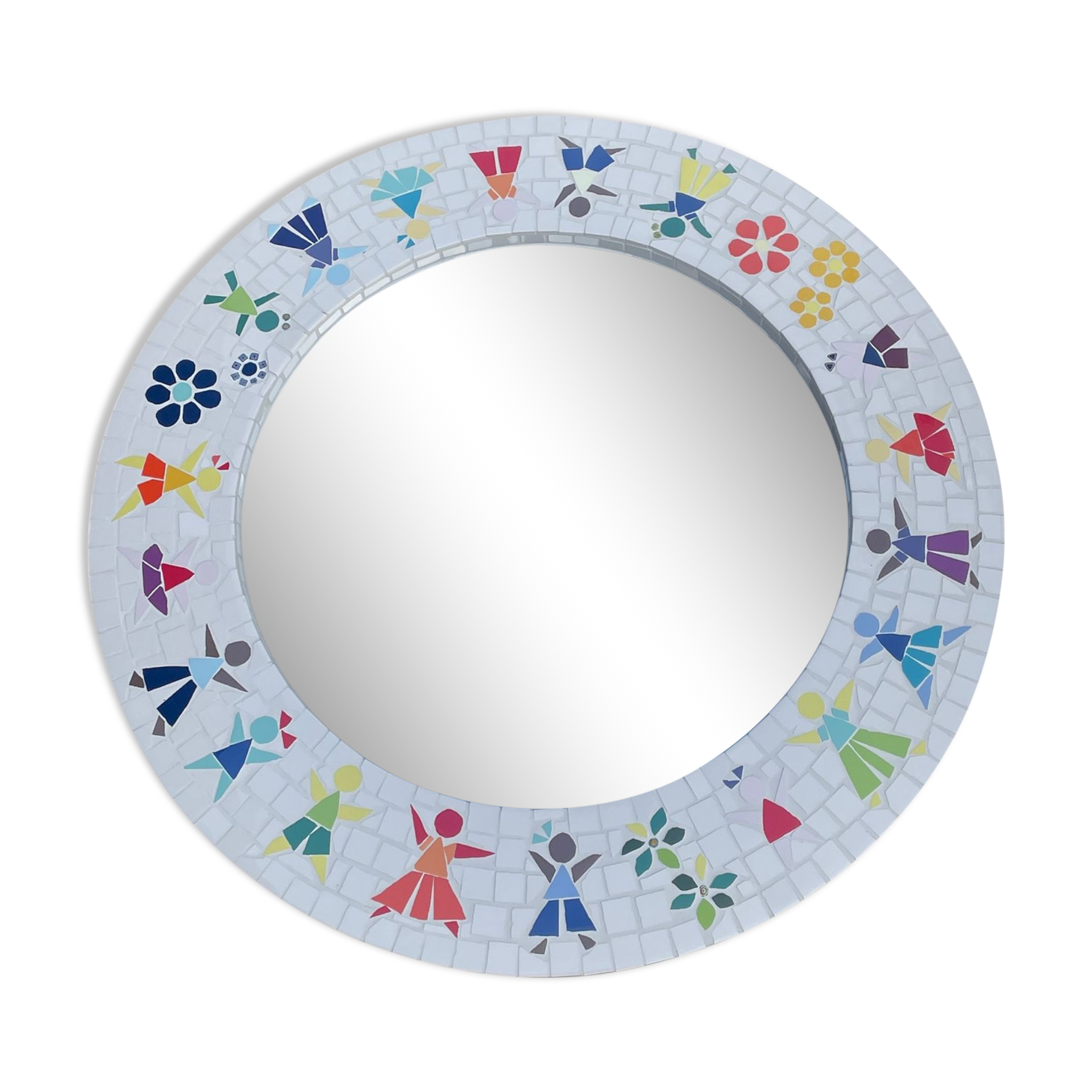 Vintage Mozaik mirror. Children mirror, Childsroom mirror tiles.