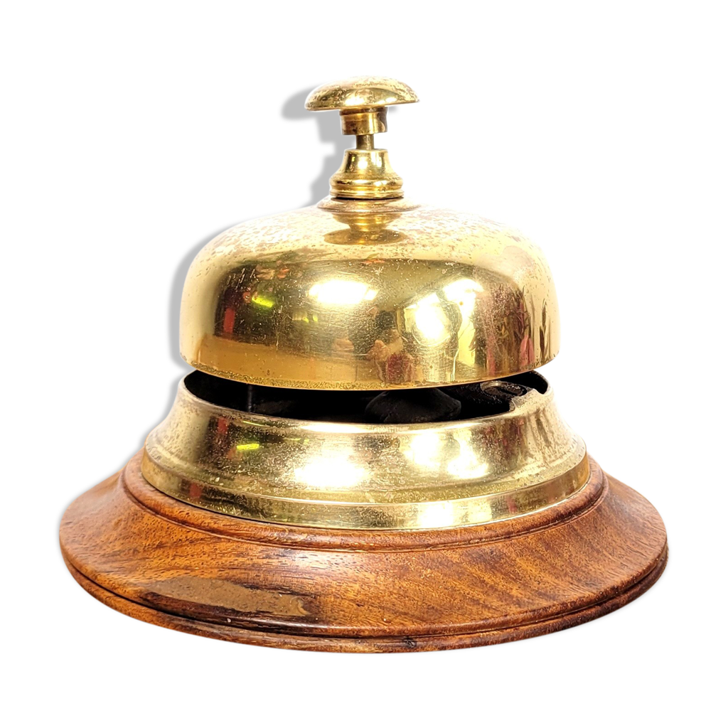 Cloche De Réception En Laiton Poli Pour Hôtel, Bar, Comptoir | Son Clair Et élégant - Diam. 12 Cm, Hauteur 11 Cm | Décoration & Signalétique Classe