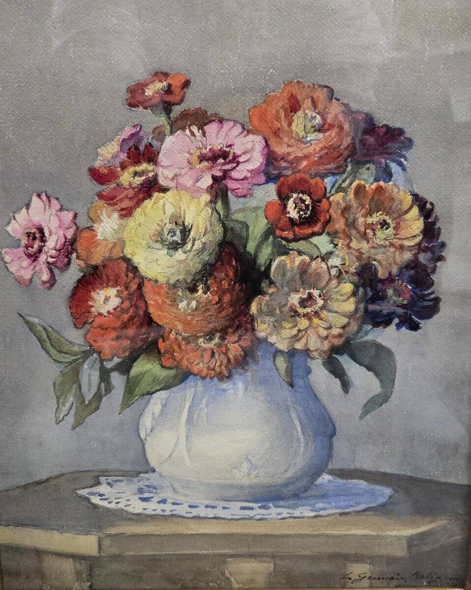 Louis-Germain Baligot (1874-1939) / watercolour of flowers
