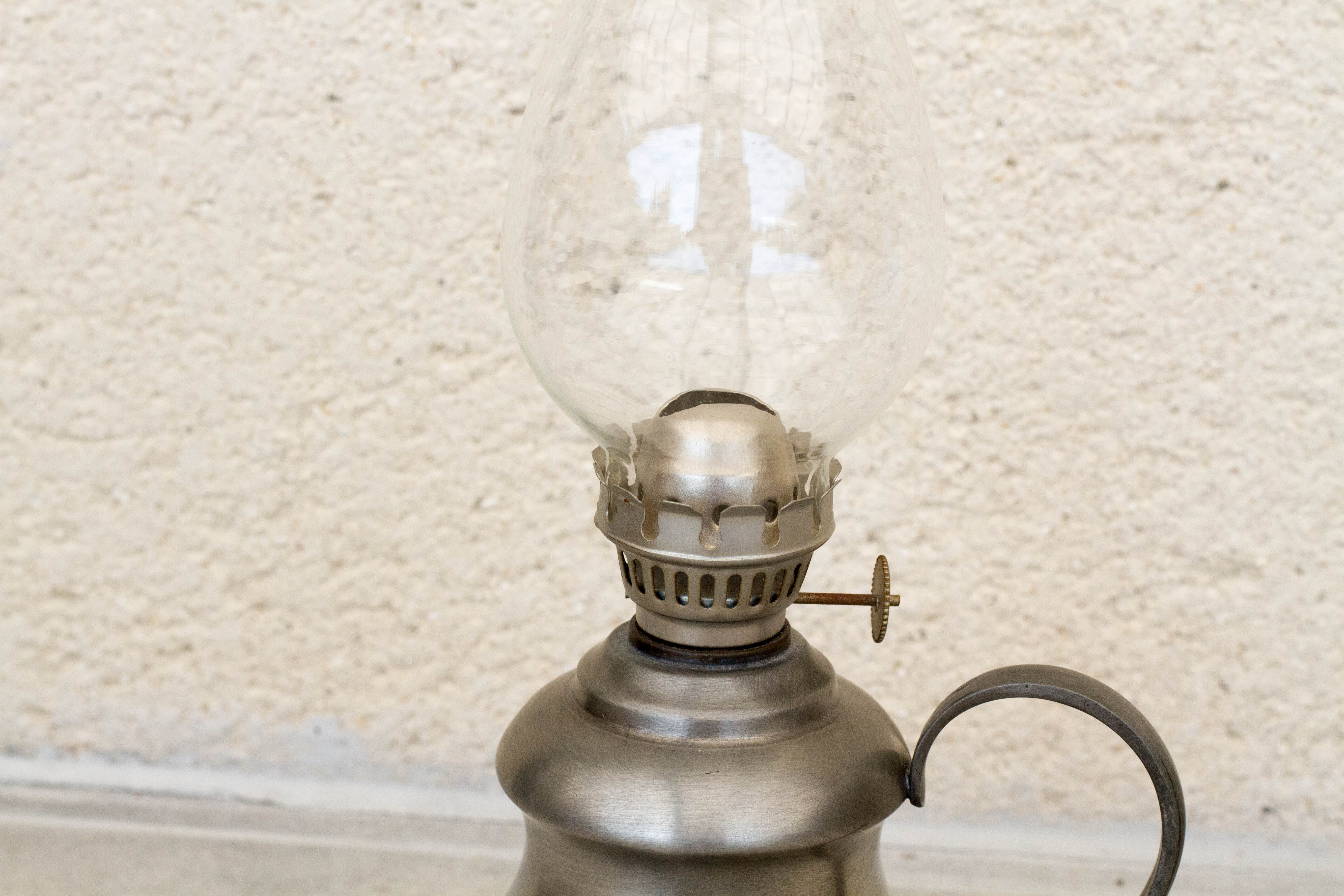 Pewter candle holder