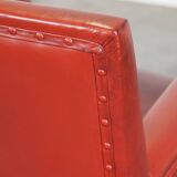 Fauteuil en cuir de mouton rouge