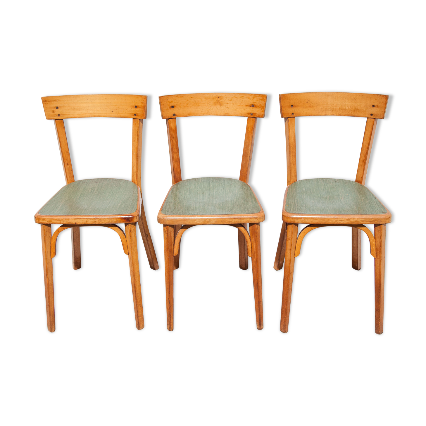 Set of 3 baumann stamped bistro chairs