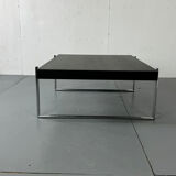 Bauhaus style black solid wood and tubular steel coffee table, Germany