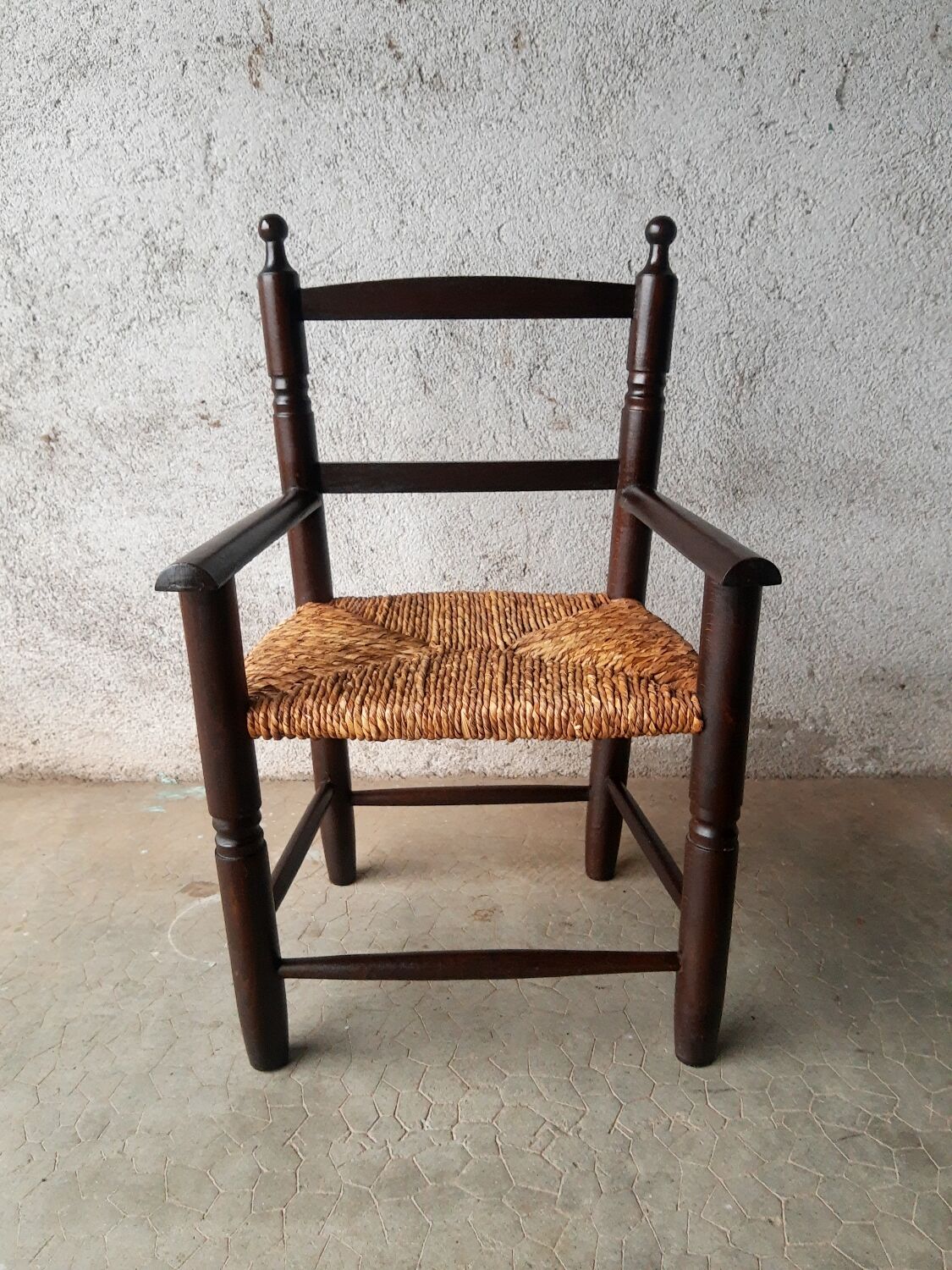 Antique armchair mulched vintage child