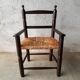 Fauteuil ancien paillé enfant vintage