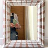 Antique wooden mirror hand-painted.