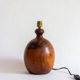 Monoxyle lamp base in elm burl, Anonymous craftsmanship, 1960s