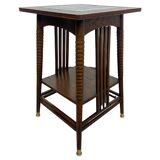 Side table in Jugendstil with a top made of blue tiles by Adolf Loos.