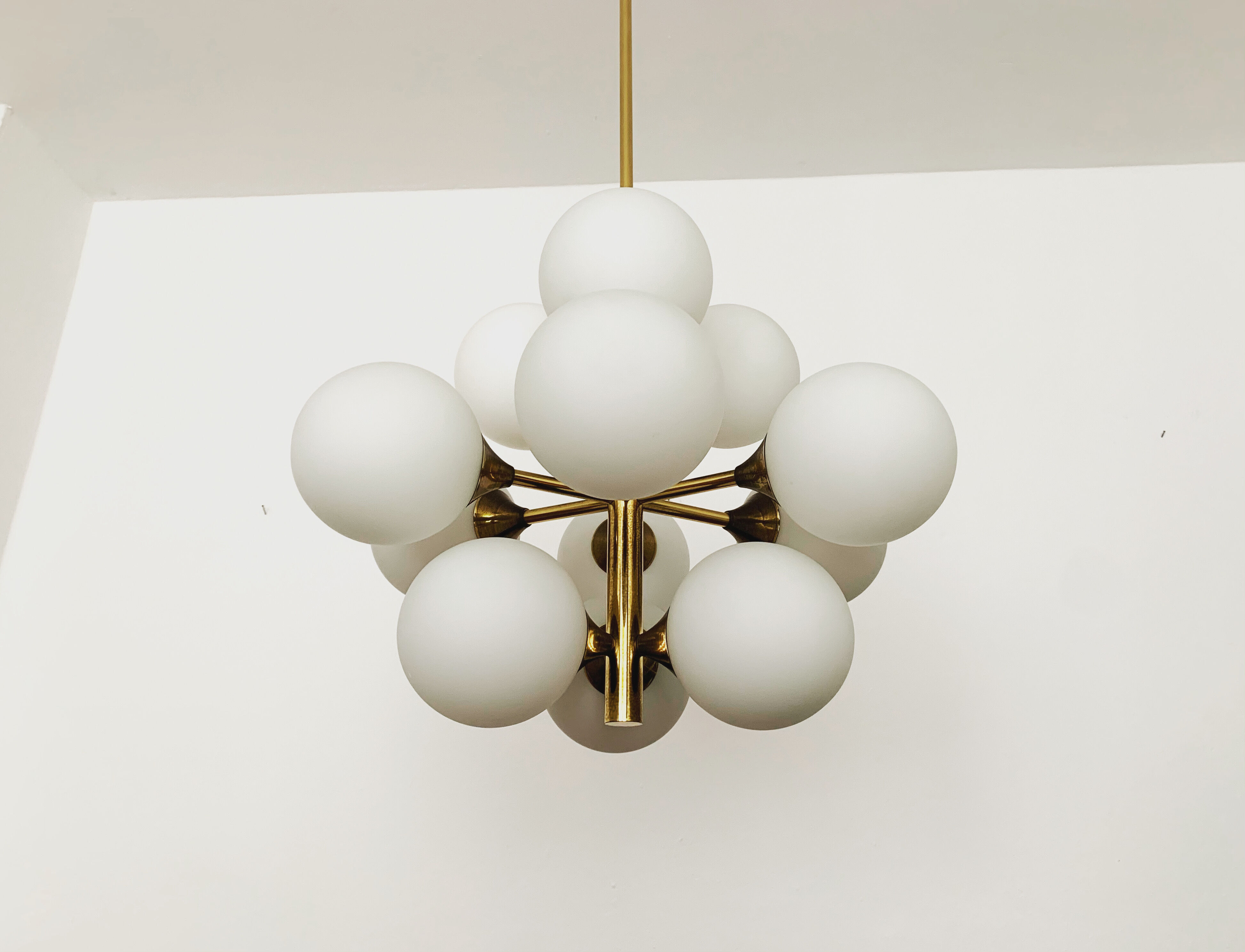 Brass Sputnik chandelier by Kaiser Leuchten