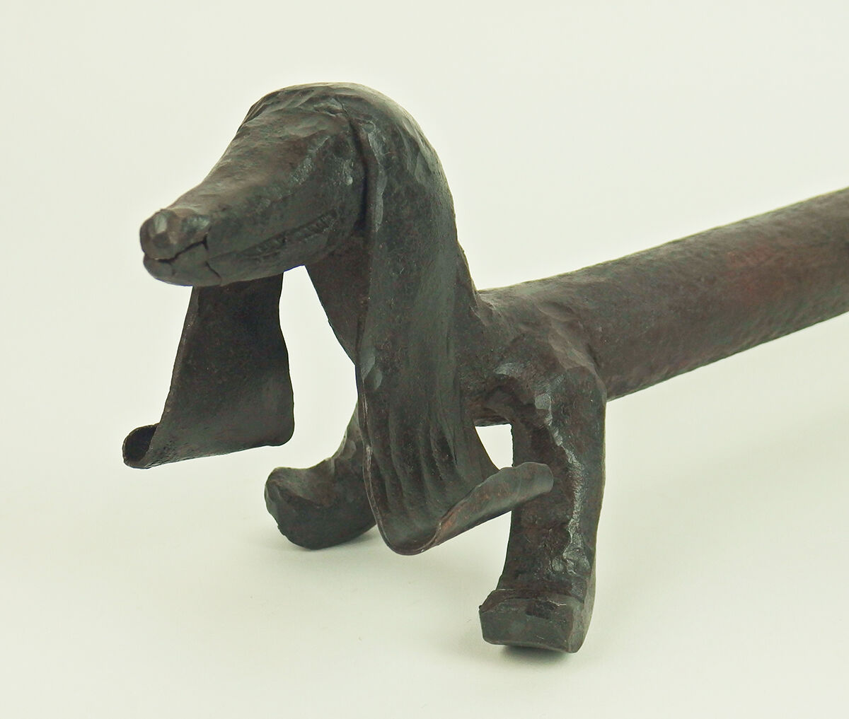 Pair of wrought iron "dog" chenets