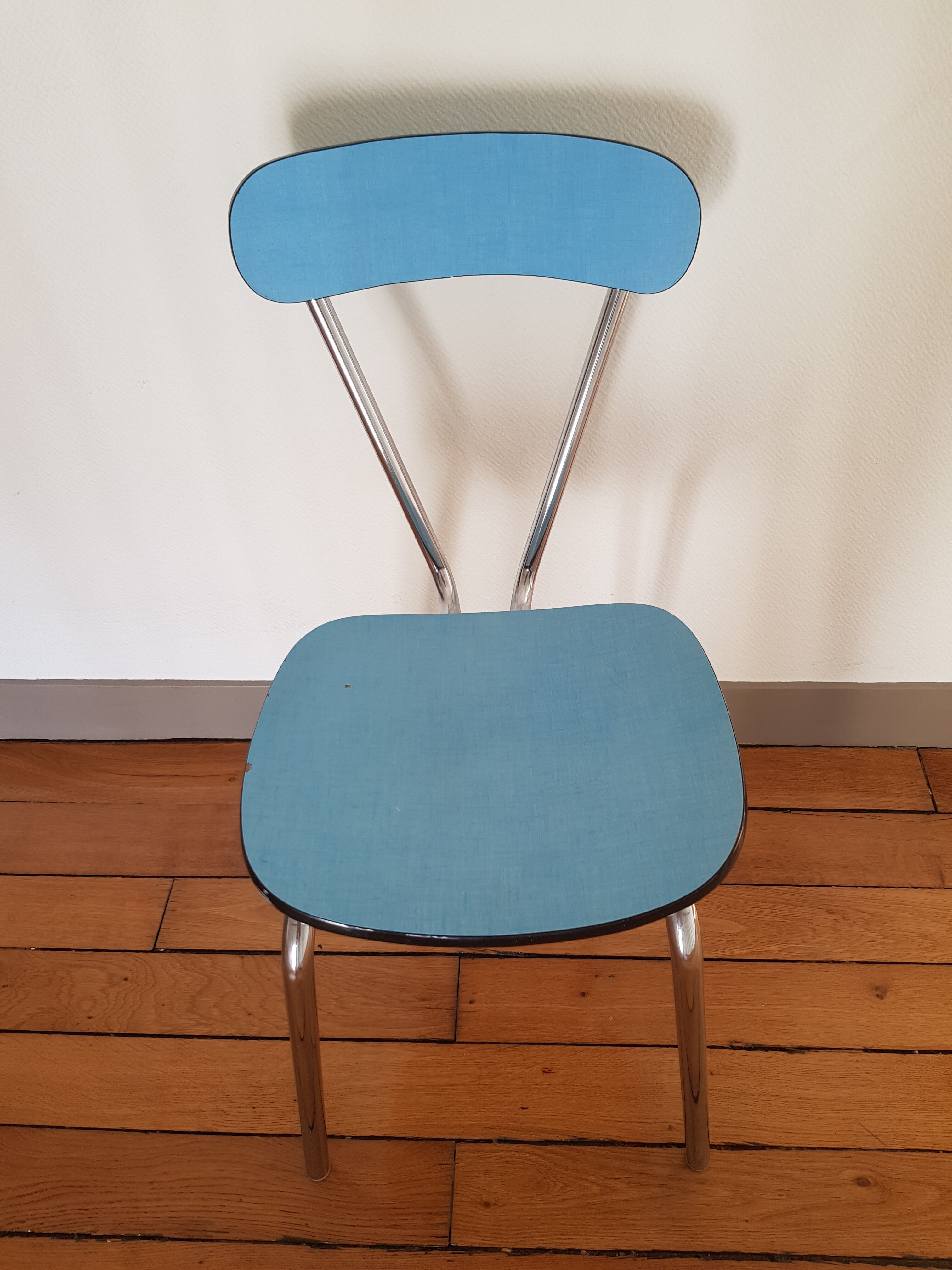 Blue formica chair