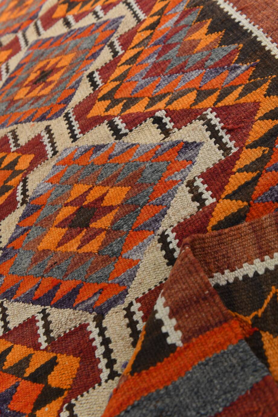 3x10 Red & Blue Kilim Runner Rug, 82x295Cm
