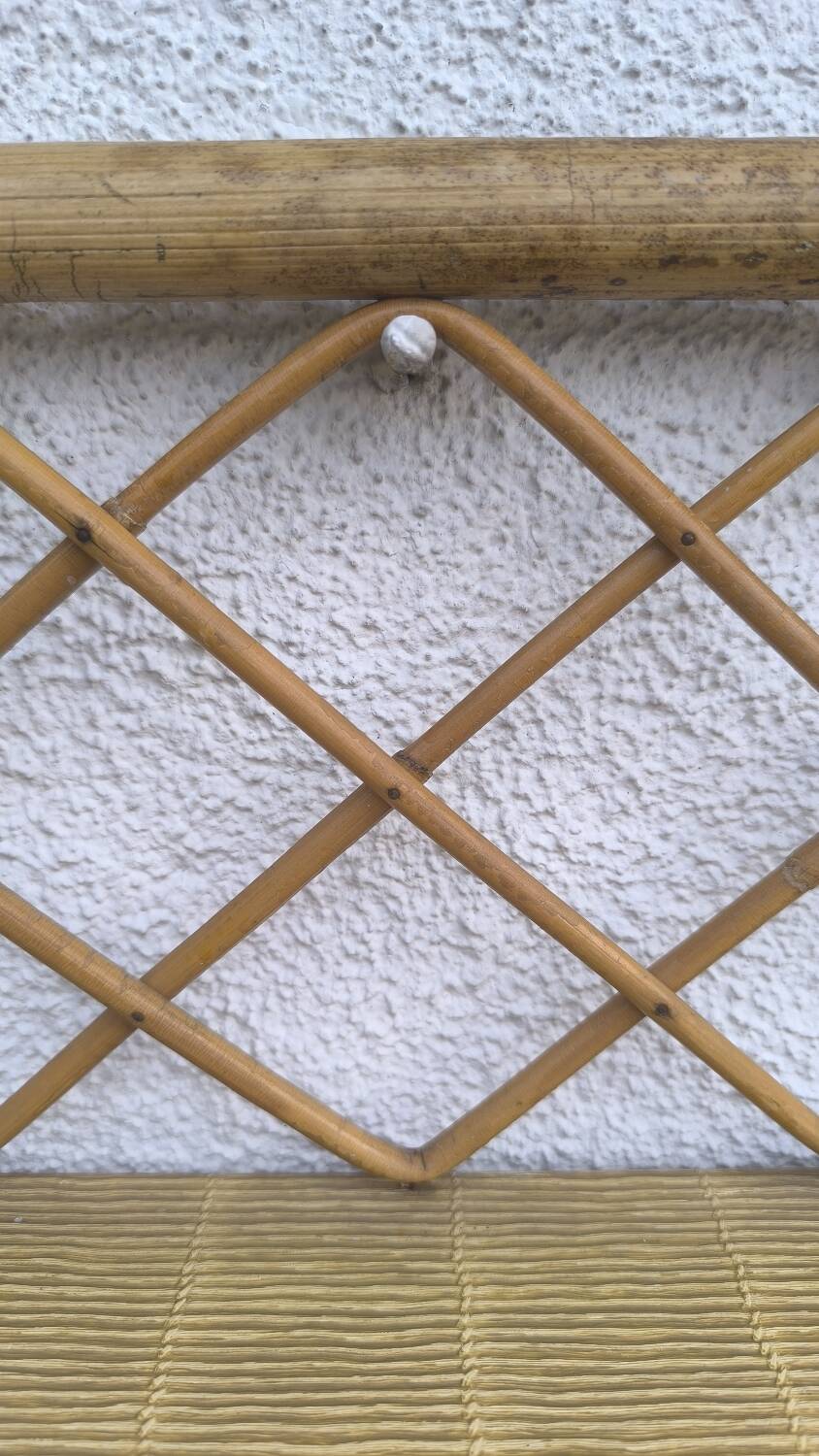 Vintage rattan wall shelf