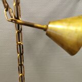 Brutalist hanging lamp, type 6399 in oxidised brass by Svend Aage Holm Sørensen Denmark