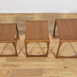 Mid-century teak nesting tables by R. Benett for G-Plan, United Kingdom, 1970s, set of 3