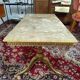 Table basse vintage en marbre et bronze