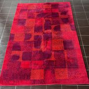 Midcentury abstract design geometric rug / carpet, 1970s / Czechoslovakia