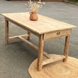 Antique farmhouse table in raw solid oak