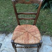 Pair of antique straw-seated chairs