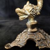 Zoomorphic bronze candle holder
