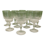 Baccarat 10 white wine glasses, Renaissance model, around 1900.