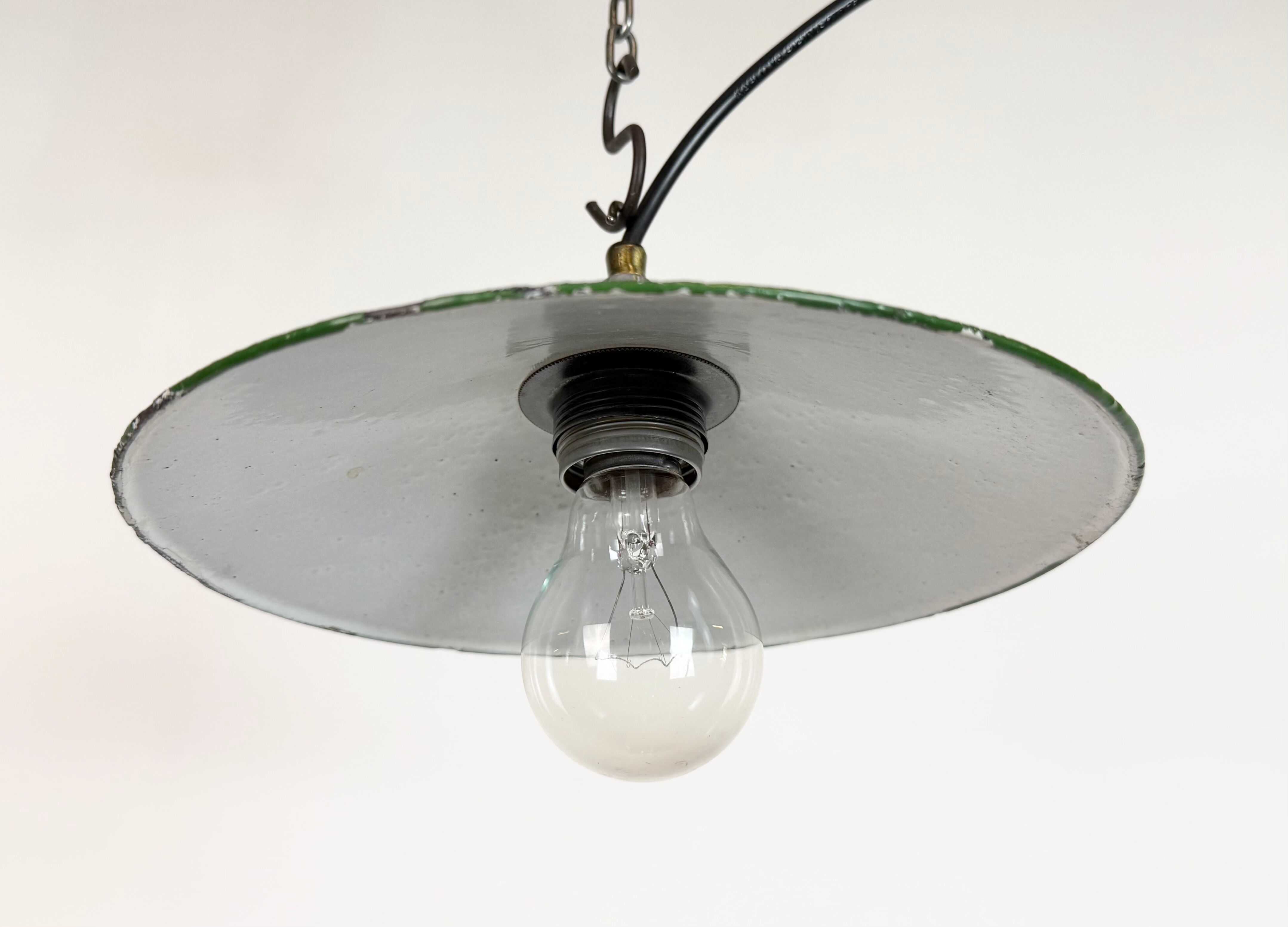 Industrial Green Enamel Light, 1950s