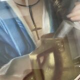 Portrait of a young girl in pastel from the 19th century.