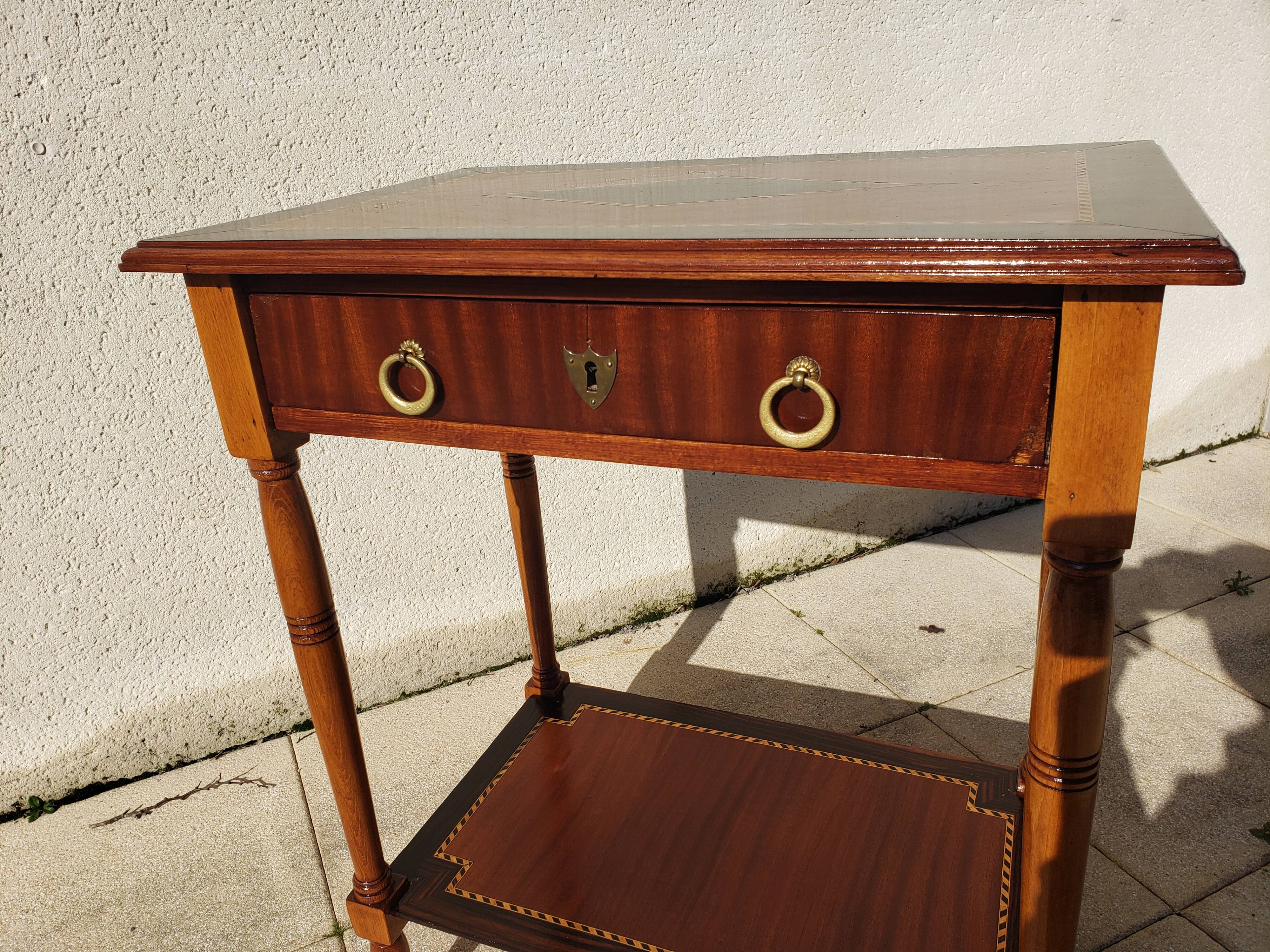 Table d'appoint ancienne console vintage antique marquetée