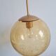 Suspension globe glass smokes amber bubble Peill & Putzler space age