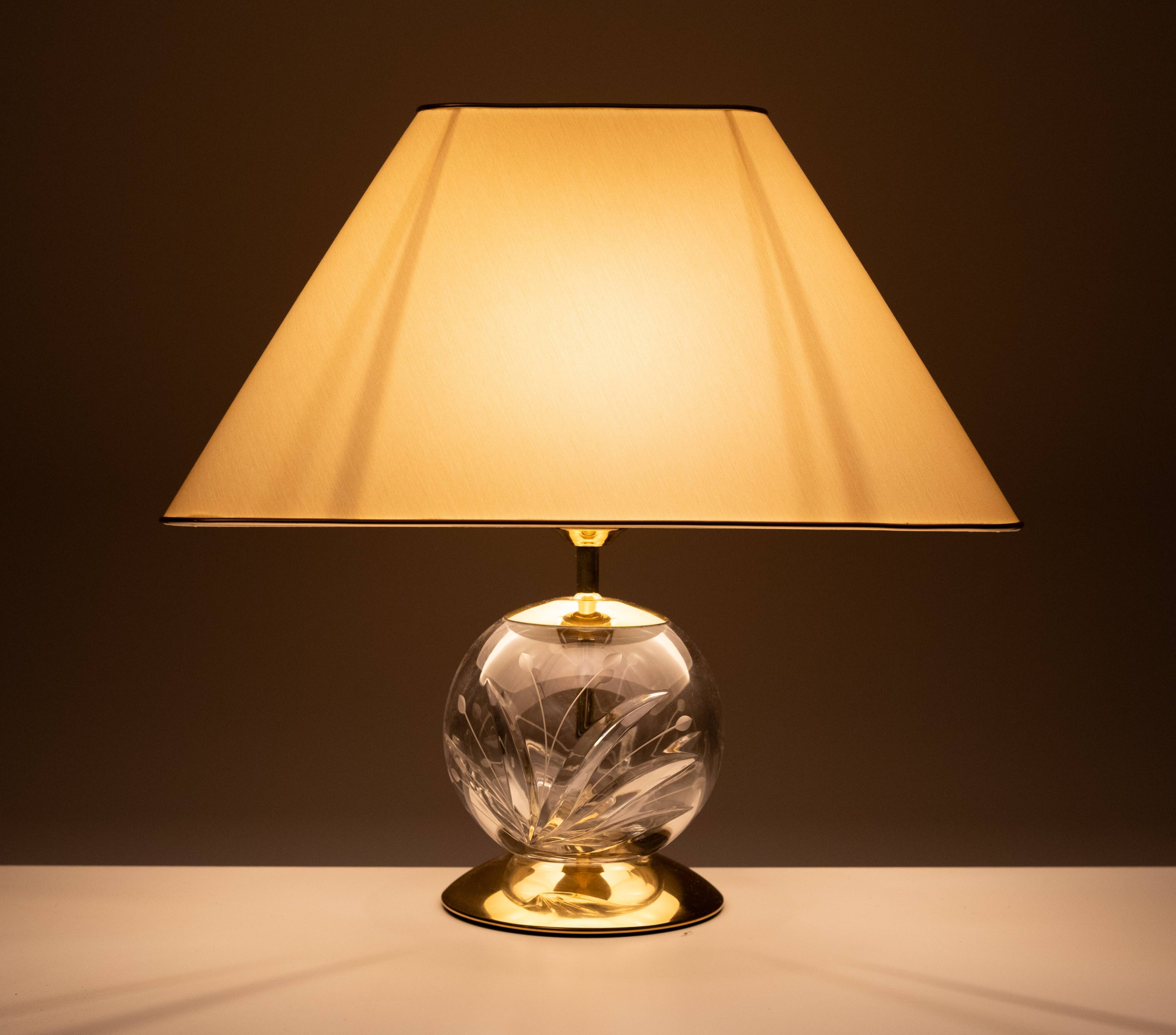 Crystal Ball Table lamp Hollywood Regency Germany 1970s