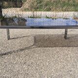 Vintage coffee table smoked glass and chrome 70