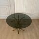 Table basse laiton et verre fumé, 1970s