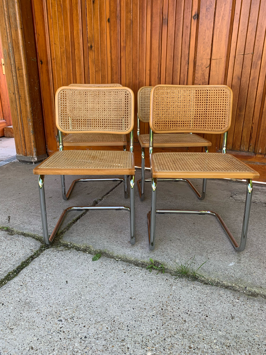 4 chaises italiennes du milieu du siècle Marcel Breuer B32 Cesca, années 70
