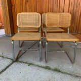 4 chaises italiennes du milieu du siècle Marcel Breuer B32 Cesca, années 70