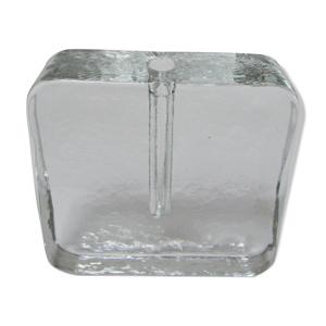 vase verre cristallin carré Walther Glass Pukeberg design années 70