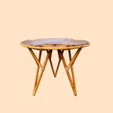 Janine Abraham Rattan Tripod Coffee Table