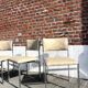 Set of 4 vintage chairs in chrome and faux leather.