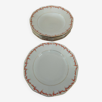 6 Schwarzenhammer porcelain soup plates