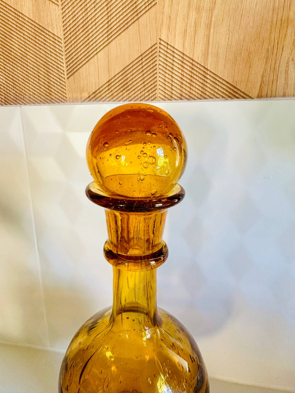 Biot carafe vintage bubbled glass