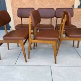Set of 6 vintage Scandinavian dining chairs from the 1970s.