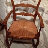 Fauteuil paillé ancien