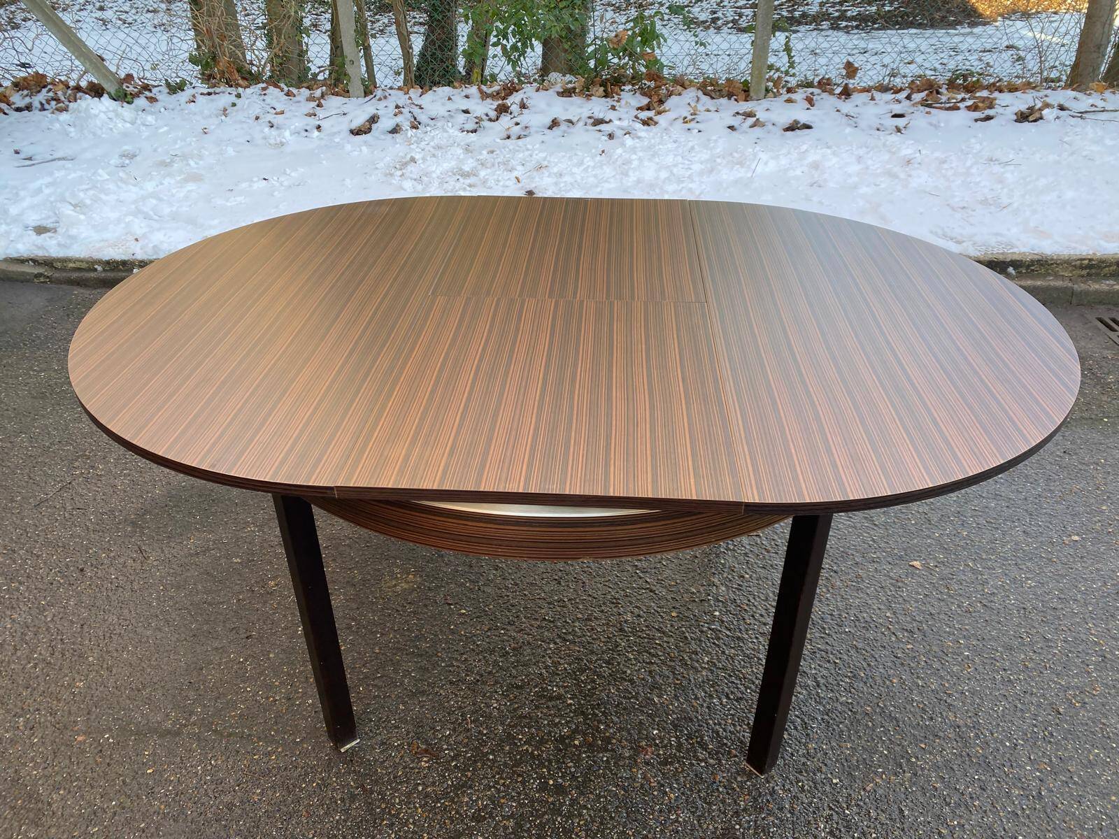 1960s round extendable Scandinavian dining table