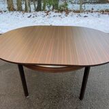 1960s round extendable Scandinavian dining table
