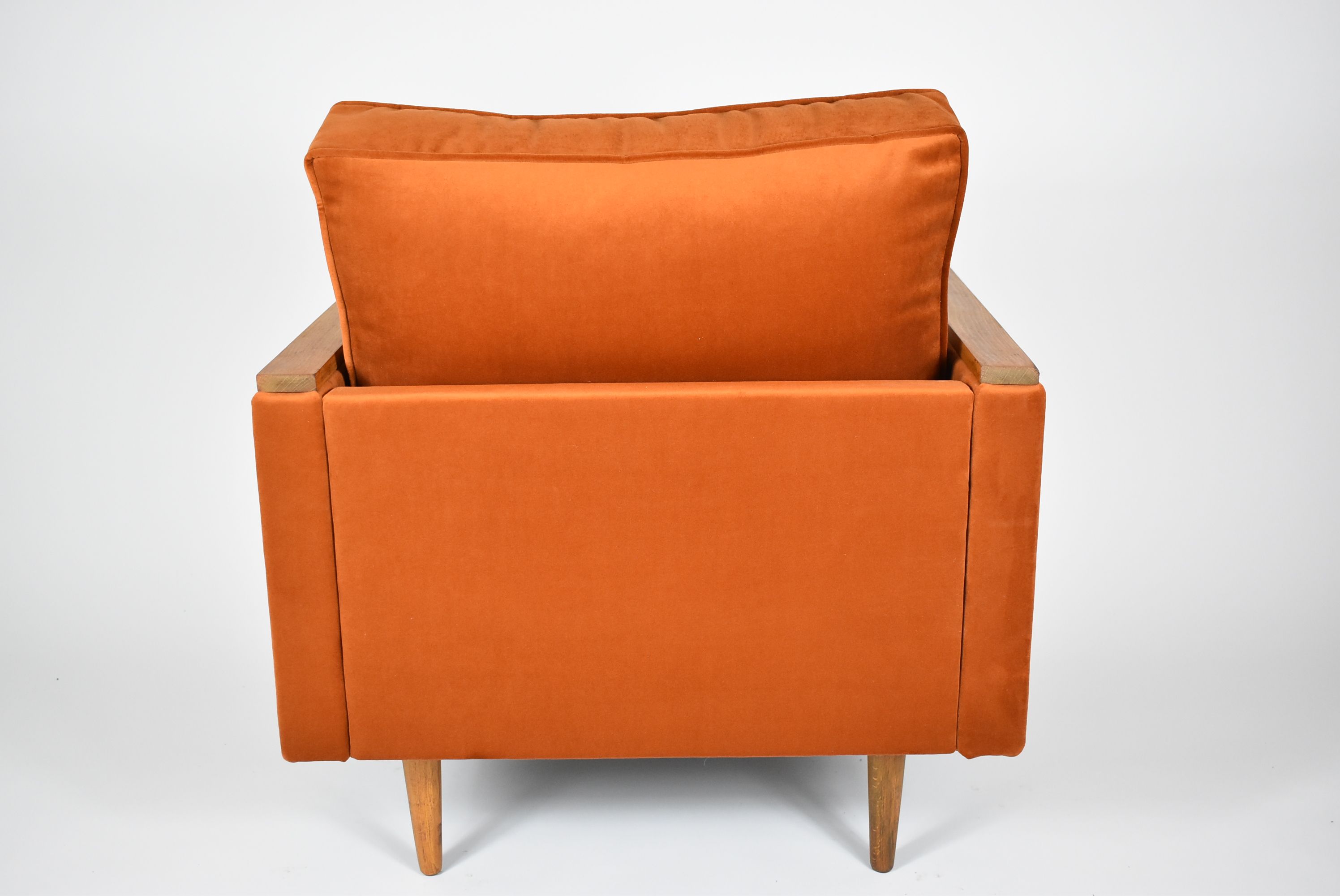 Original vintage armchair model ZWP-8 Cube, fully restored, russet color, ginger velvet 1970s