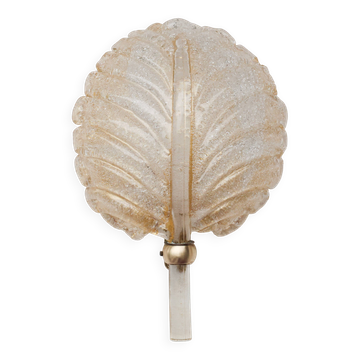 Barovier & Toso Murano Gold Glass and Brass Wall Light, Italy, 1960s