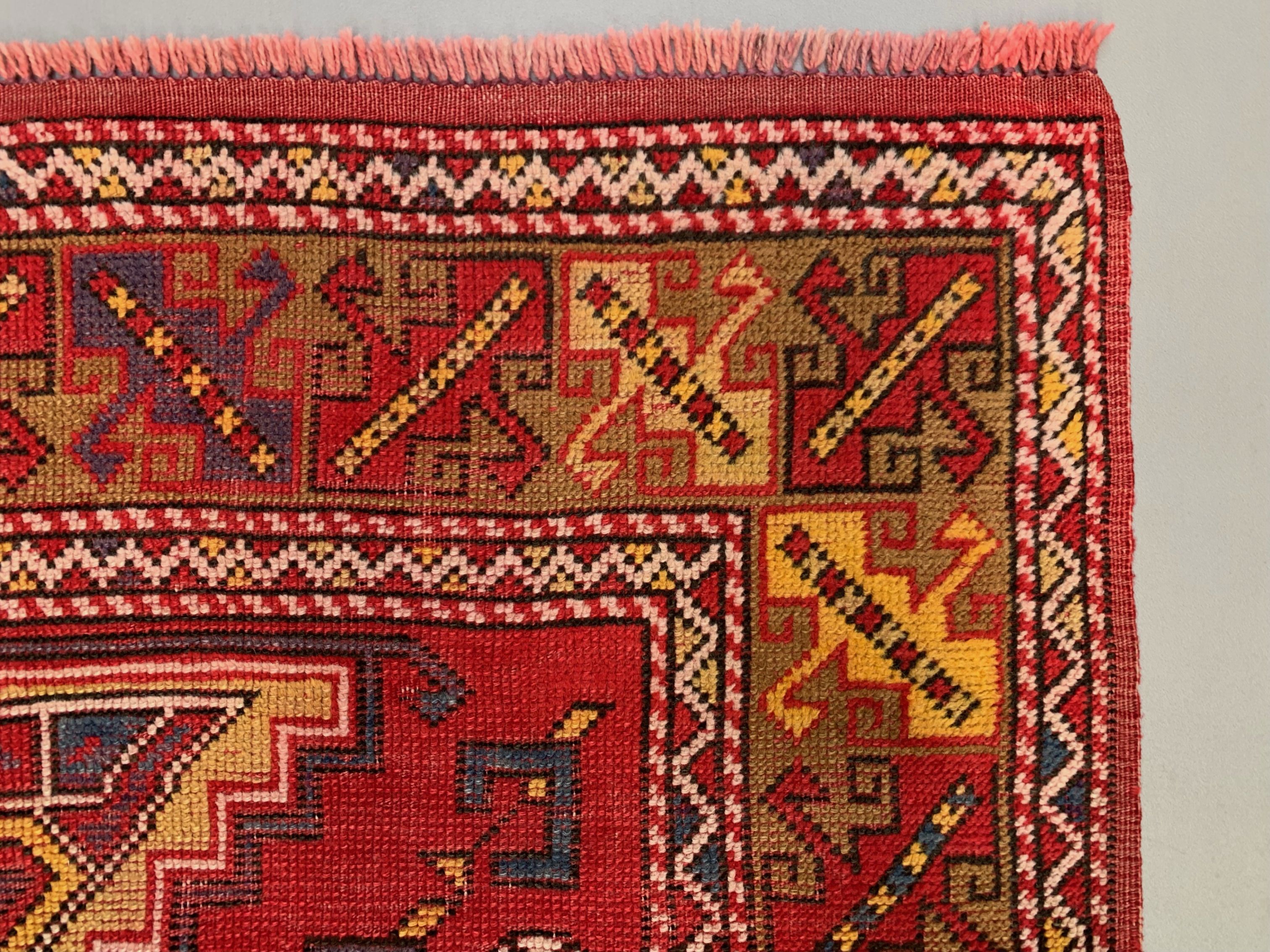 Vintage western turkish rug oriental 183x128 cm tribal carpet