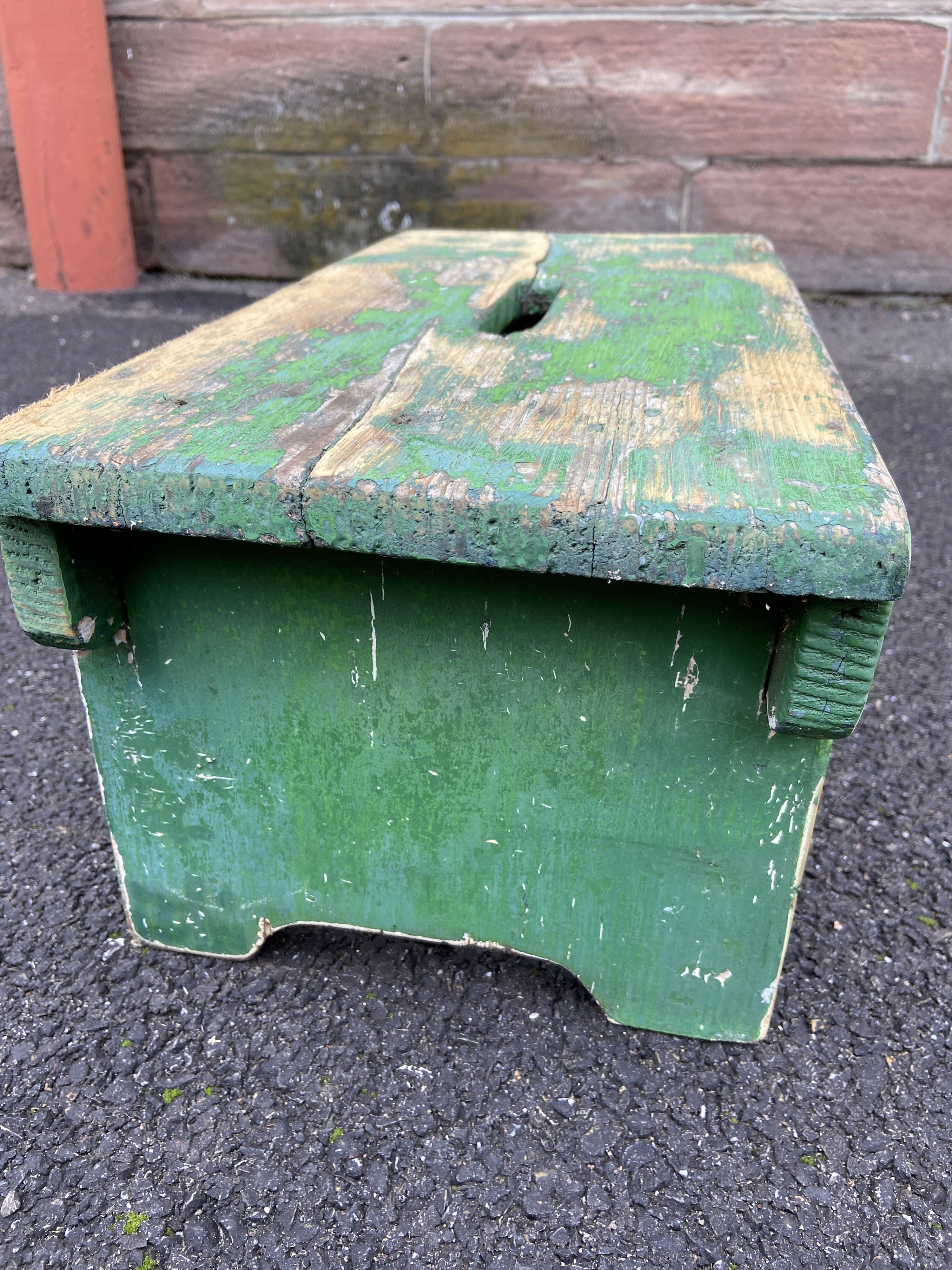 primitive footrest curved wood bistro bentwood farmhouse painted wood Shabby chic French vintage farme