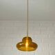Hand-blown amber glass pendant light: MCM retro bar golden hanging lamp
