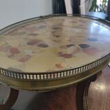 Tea table style louis xvi wood and bronze