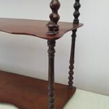 Old shelf to hang or lay in walnut and turned wood